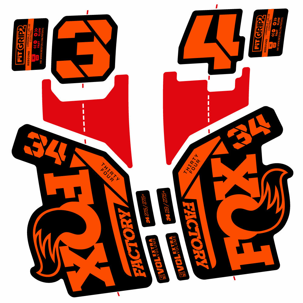 Decal Fox 34 Factory 2021, Fork 29, bike sticker vinyl