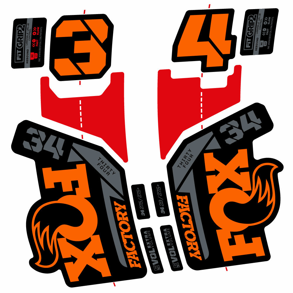 Decal Fox 34 Factory 2021, Fork 29, bike sticker vinyl