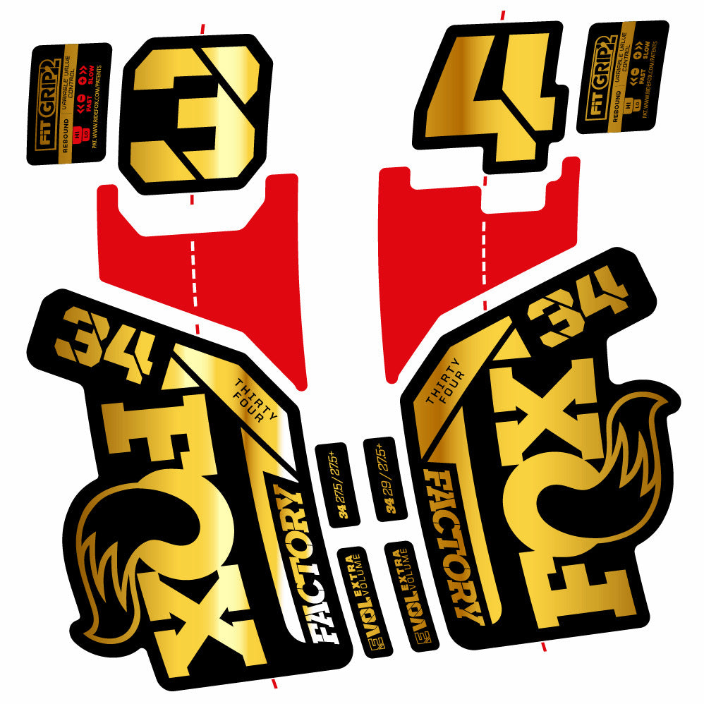 Decal Fox 34 Factory 2021, Fork 29, bike sticker vinyl