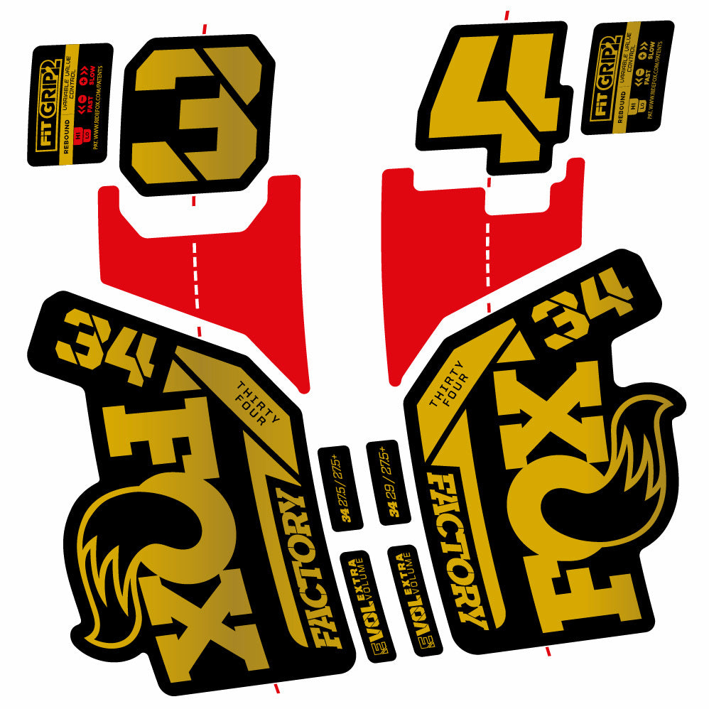 Decal Fox 34 Factory 2021, Fork 29, bike sticker vinyl