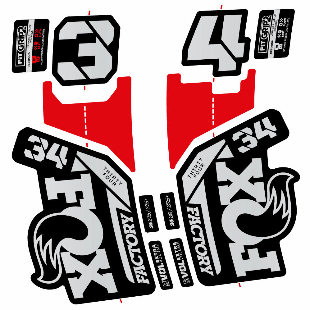 Decal Fox 34 Factory 2021, Fork 29, bike sticker vinyl