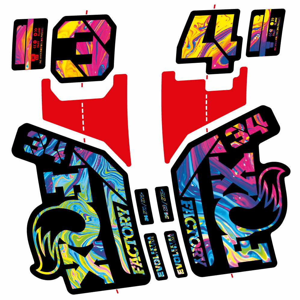 Decal Fox 34 Factory 2021, Fork 29, bike sticker vinyl