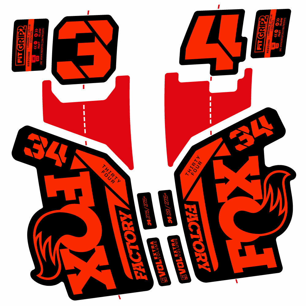 Decal Fox 34 Factory 2021, Fork 29, bike sticker vinyl