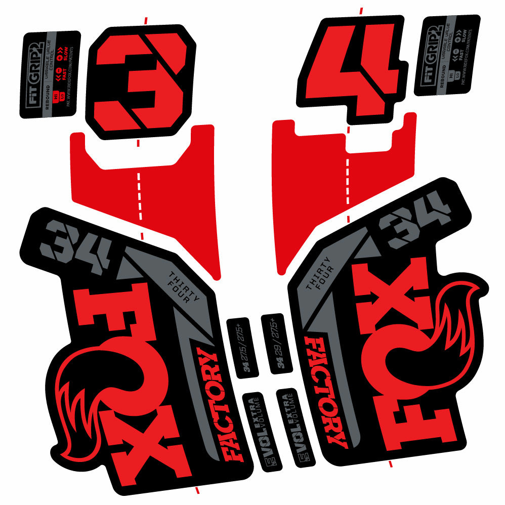 Decal Fox 34 Factory 2021, Fork 29, bike sticker vinyl