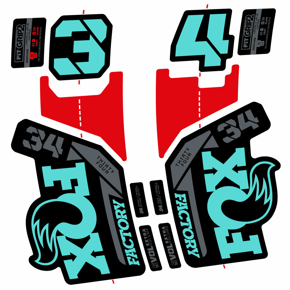 Decal Fox 34 Factory 2021, Fork 29, bike sticker vinyl