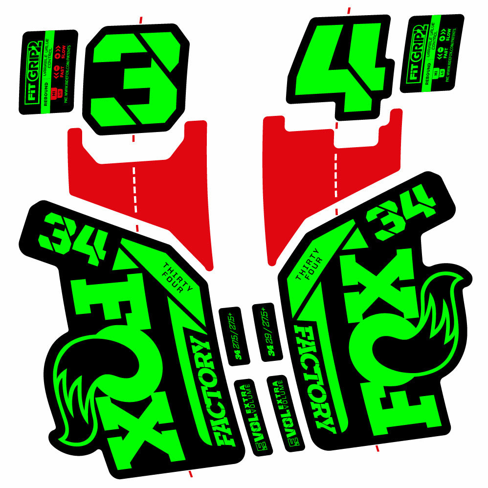 Decal Fox 34 Factory 2021, Fork 29, bike sticker vinyl