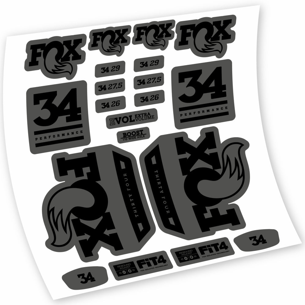 Aufkleber Fox 34 Performance 2018, Gabel 29, Fahrradaufkleber Vinyl