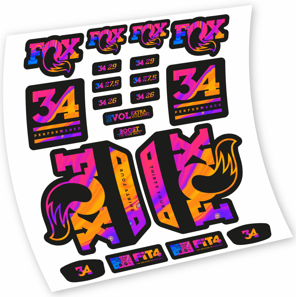 Aufkleber Fox 34 Performance 2018, Gabel 29, Fahrradaufkleber Vinyl