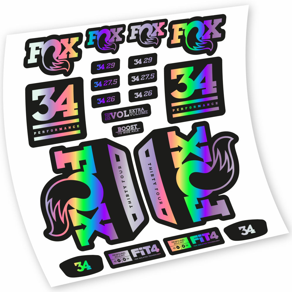 Aufkleber Fox 34 Performance 2018, Gabel 29, Fahrradaufkleber Vinyl