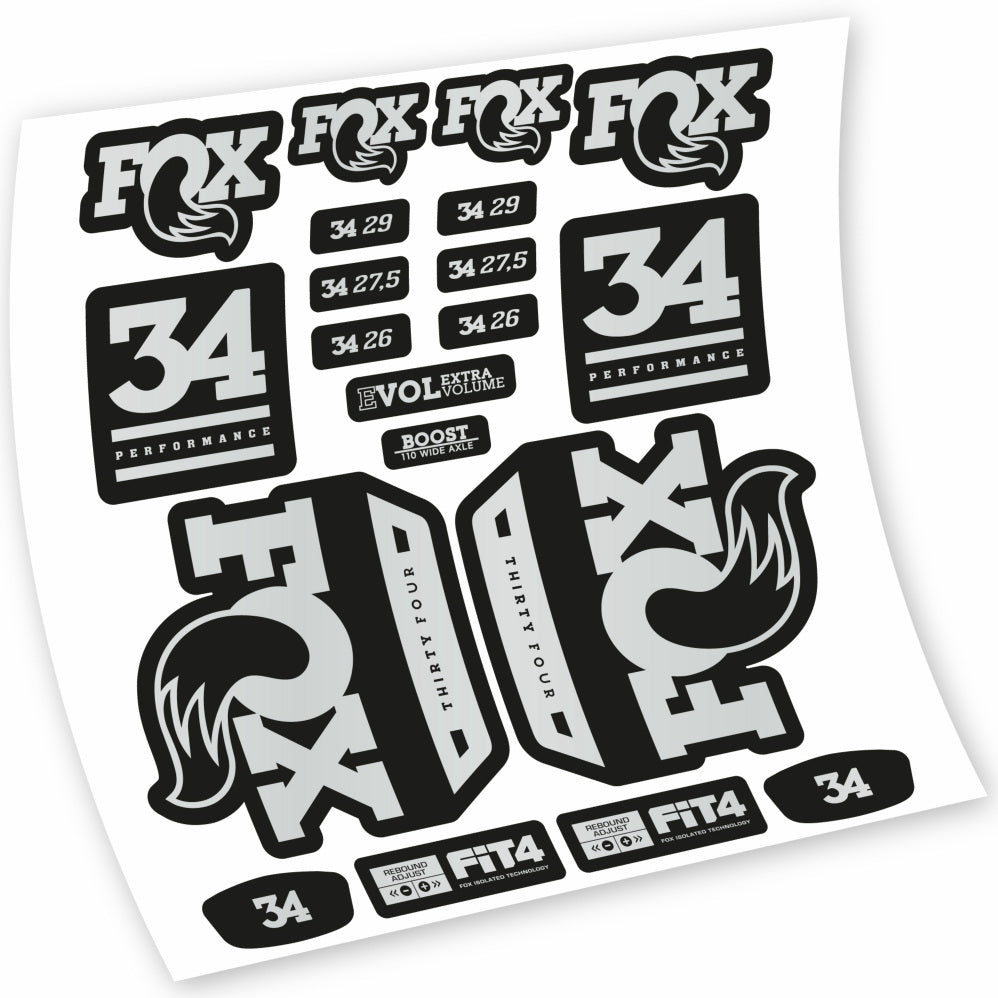 Aufkleber Fox 34 Performance 2018, Gabel 29, Fahrradaufkleber Vinyl