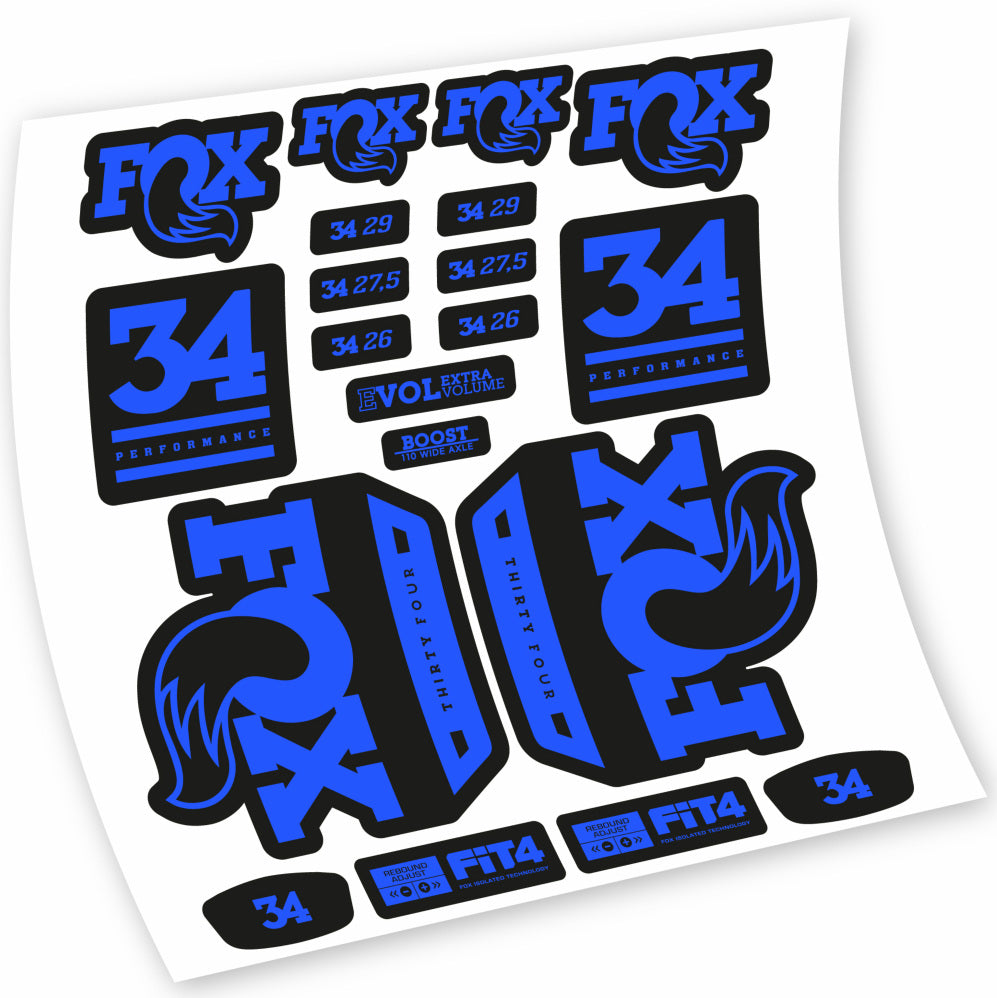 Aufkleber Fox 34 Performance 2018, Gabel 29, Fahrradaufkleber Vinyl