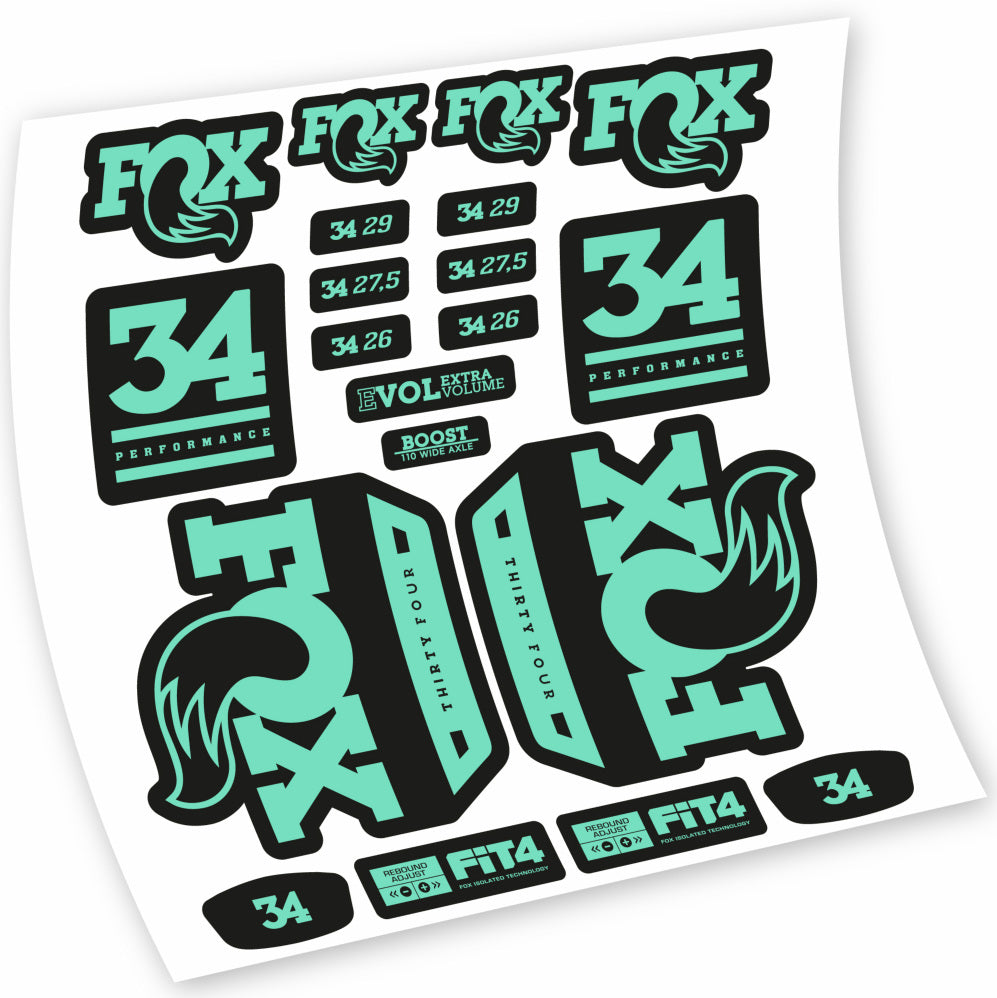 Aufkleber Fox 34 Performance 2018, Gabel 29, Fahrradaufkleber Vinyl