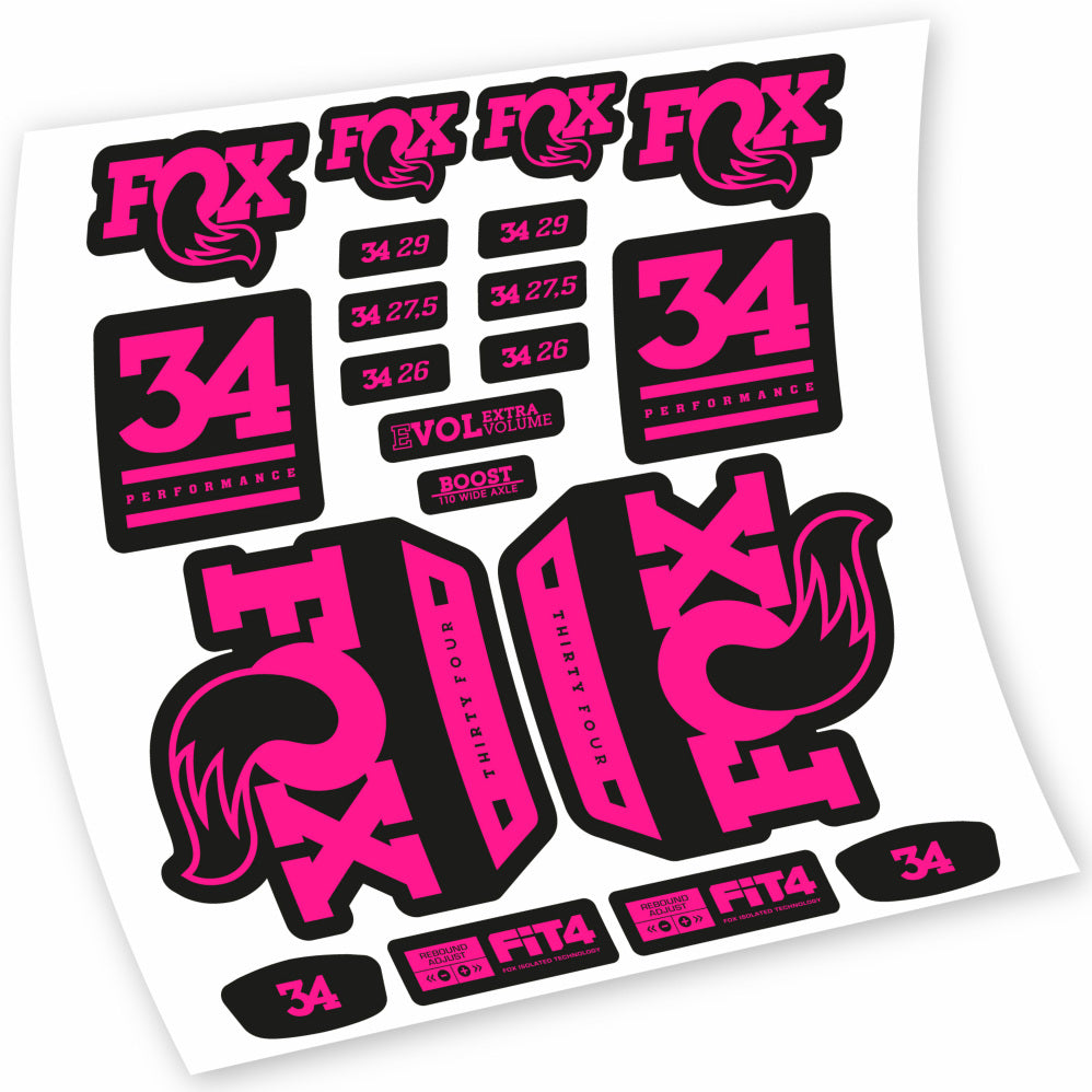 Aufkleber Fox 34 Performance 2018, Gabel 29, Fahrradaufkleber Vinyl