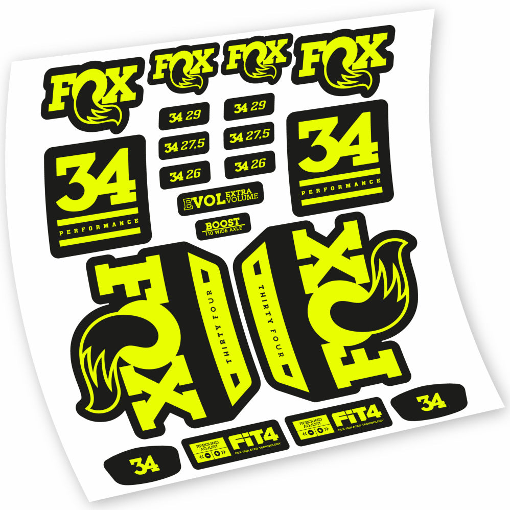 Aufkleber Fox 34 Performance 2018, Gabel 29, Fahrradaufkleber Vinyl