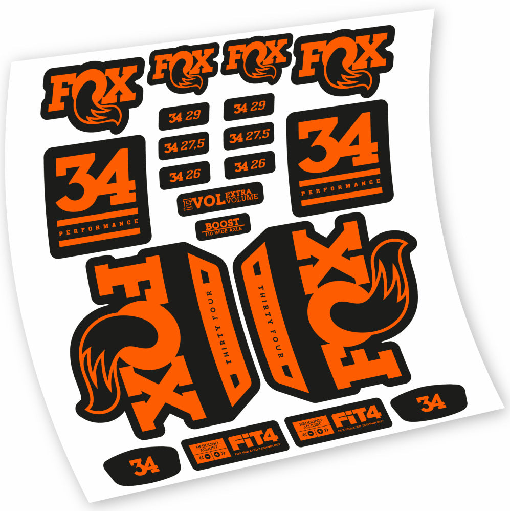 Aufkleber Fox 34 Performance 2018, Gabel 29, Fahrradaufkleber Vinyl