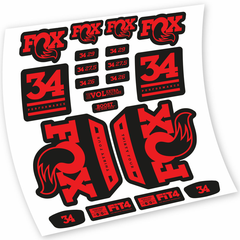 Aufkleber Fox 34 Performance 2018, Gabel 29, Fahrradaufkleber Vinyl