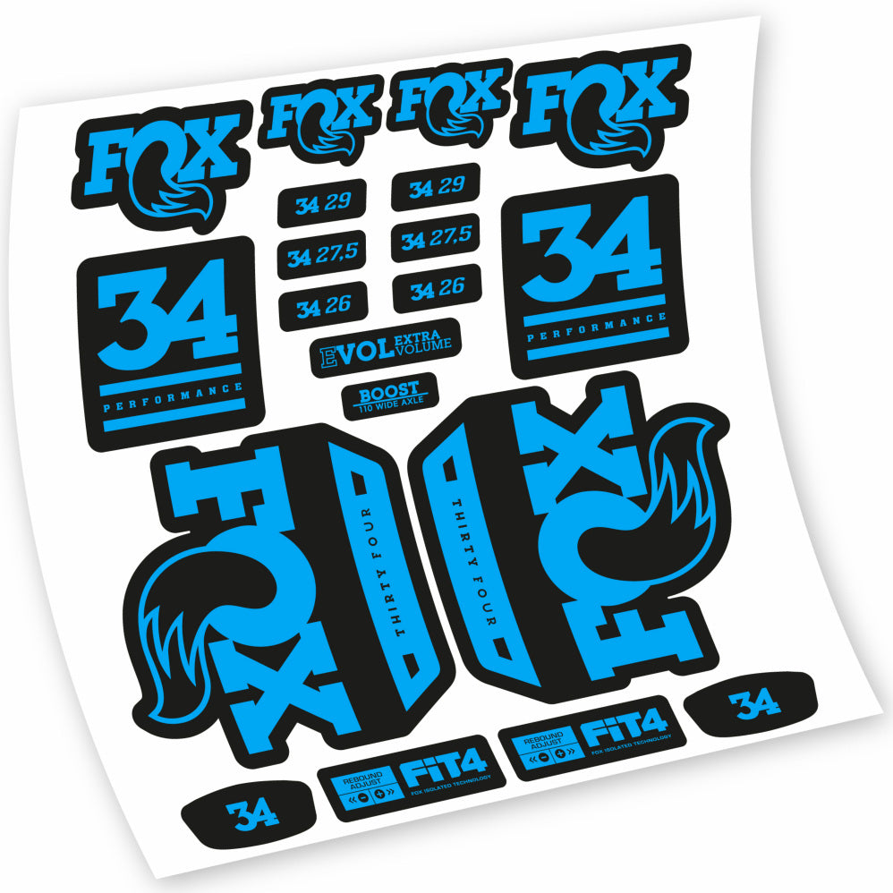 Aufkleber Fox 34 Performance 2018, Gabel 29, Fahrradaufkleber Vinyl