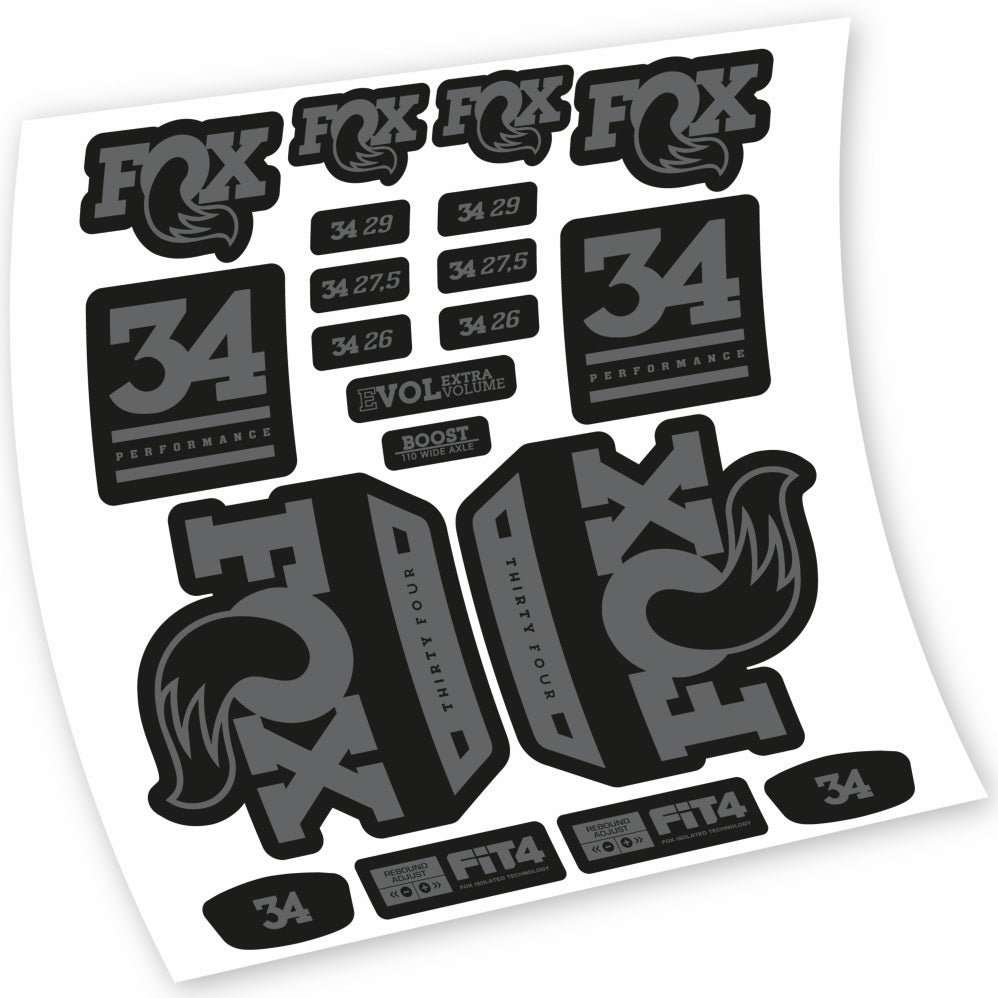 Aufkleber Fox 34 Performance 2018, Gabel 29, Fahrradaufkleber Vinyl