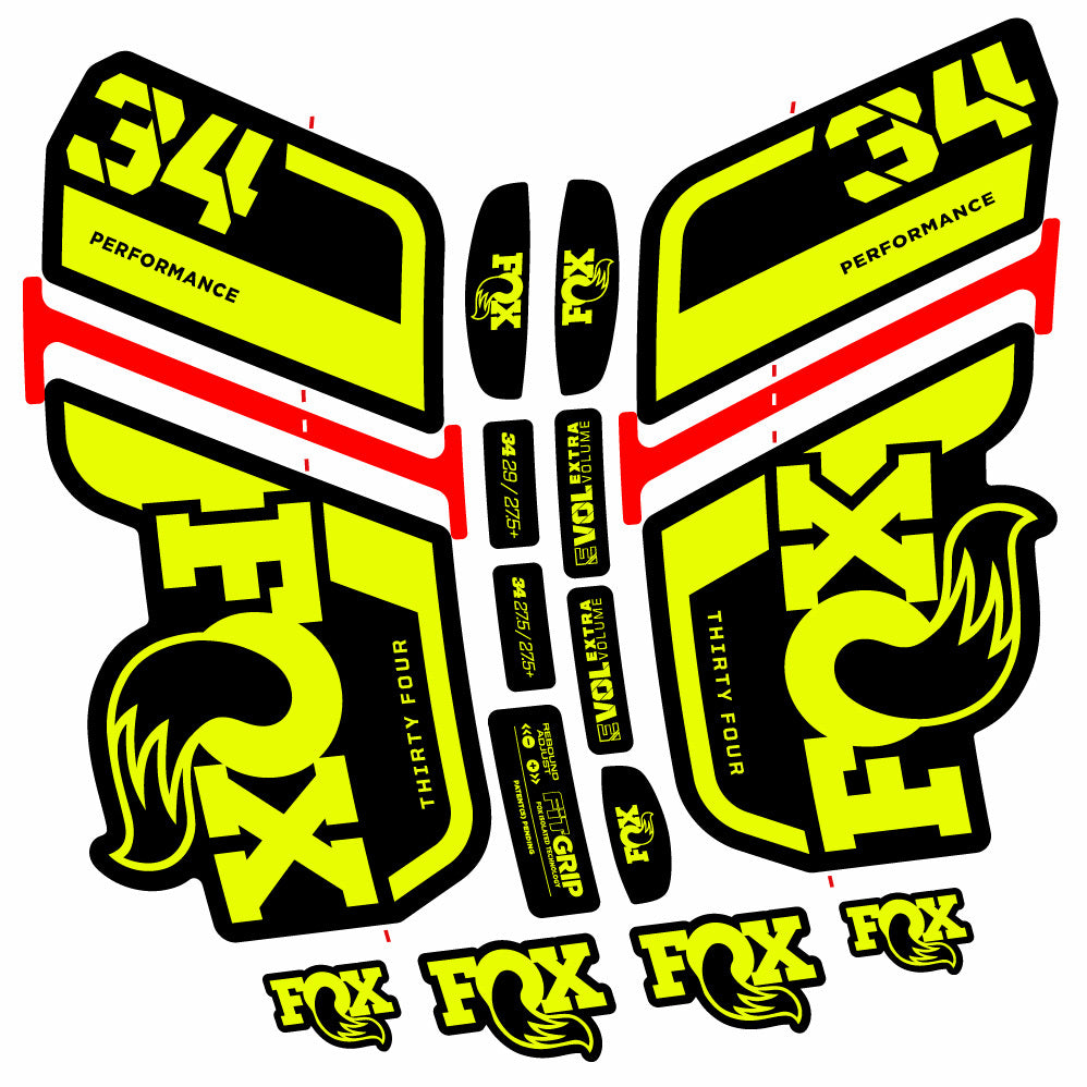 Decal Fox 34 Performance 2021, Fork 29, bike sticker vinyl