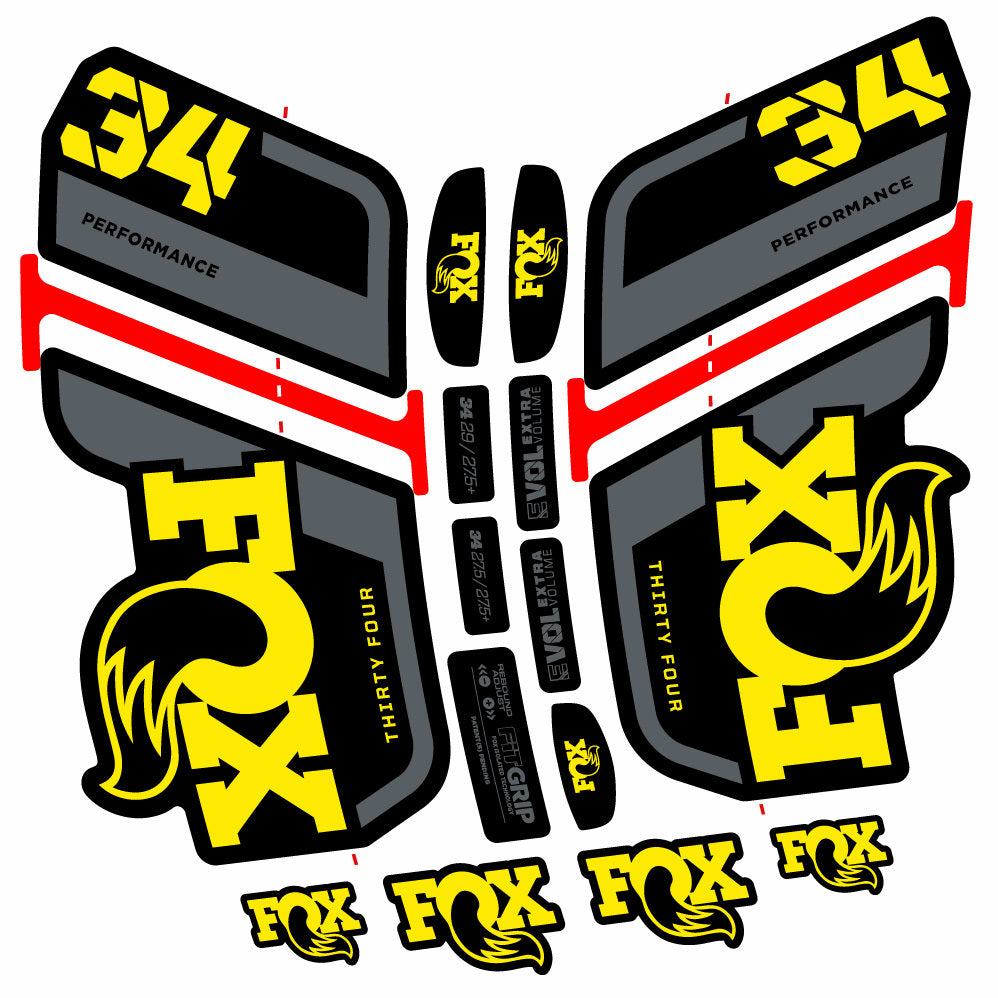 Decal Fox 34 Performance 2021, Fork 29, bike sticker vinyl