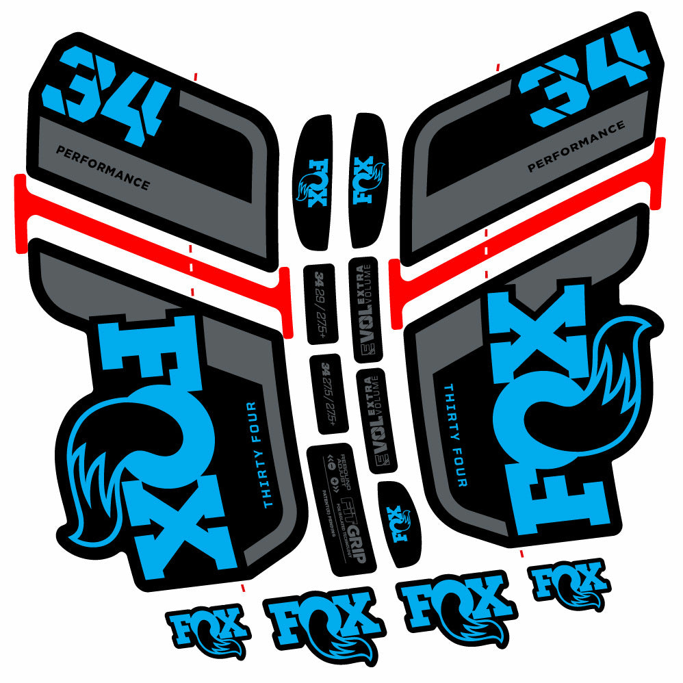 Decal Fox 34 Performance 2021, Fork 29, bike sticker vinyl