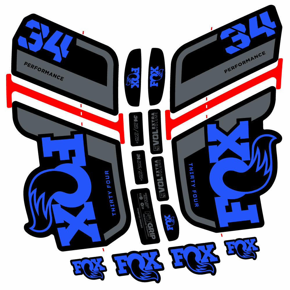 Decal Fox 34 Performance 2021, Fork 29, bike sticker vinyl