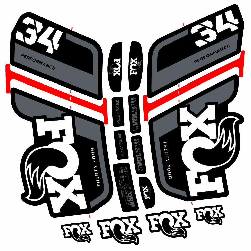 Decal Fox 34 Performance 2021, Fork 29, bike sticker vinyl
