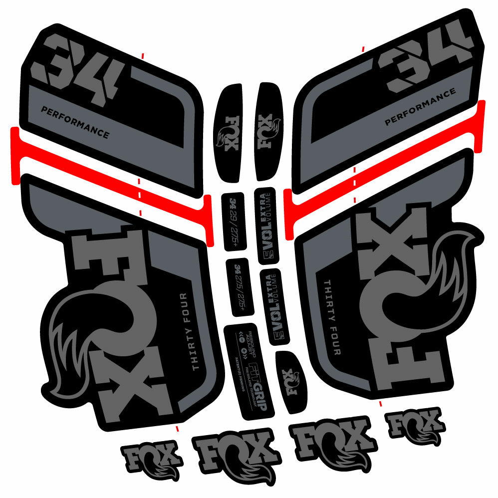 Decal Fox 34 Performance 2021, Fork 29, bike sticker vinyl