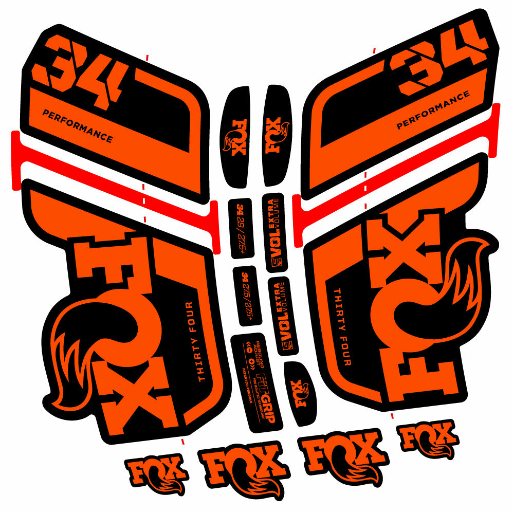 Decal Fox 34 Performance 2021, Fork 29, bike sticker vinyl