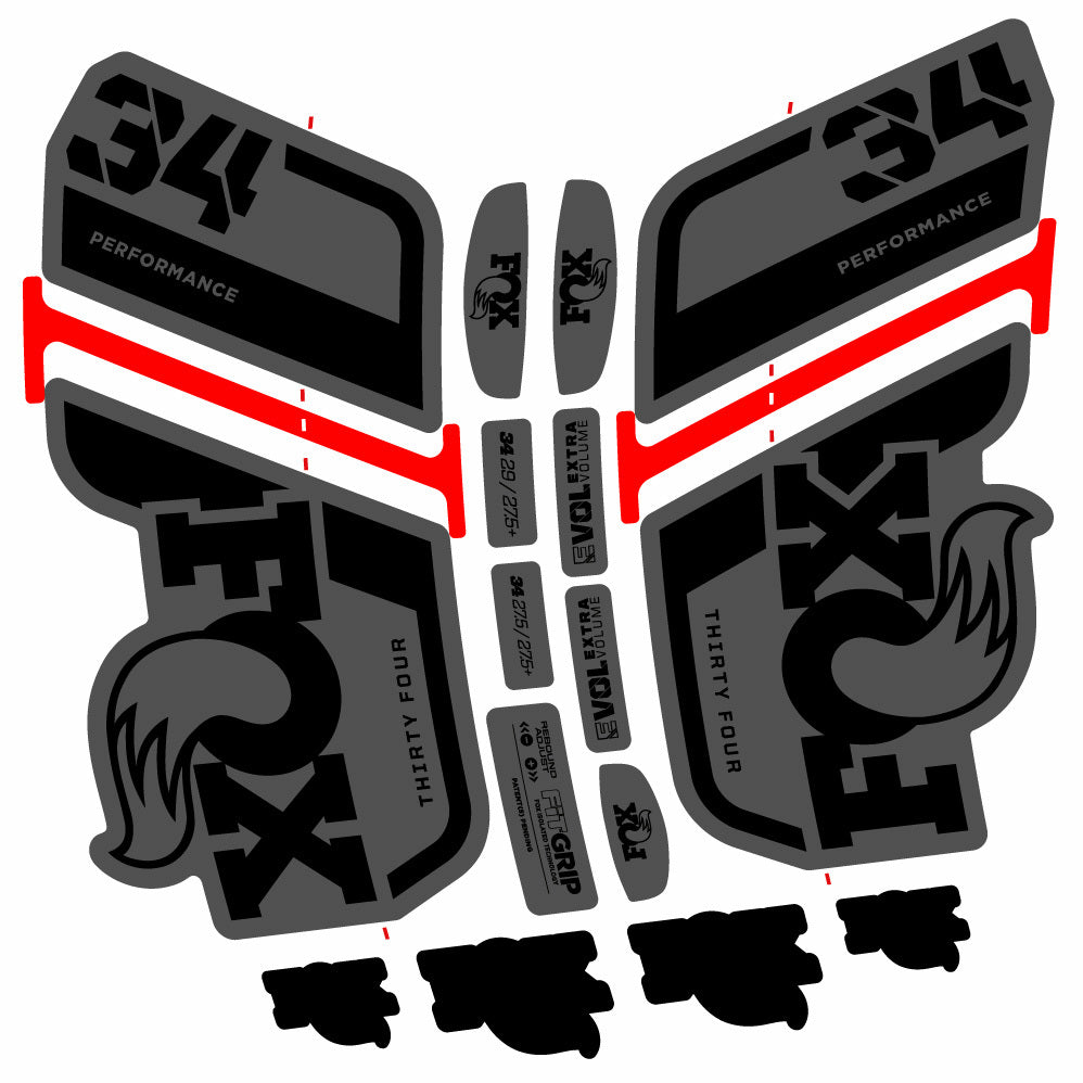 Decal Fox 34 Performance 2021, Fork 29, bike sticker vinyl