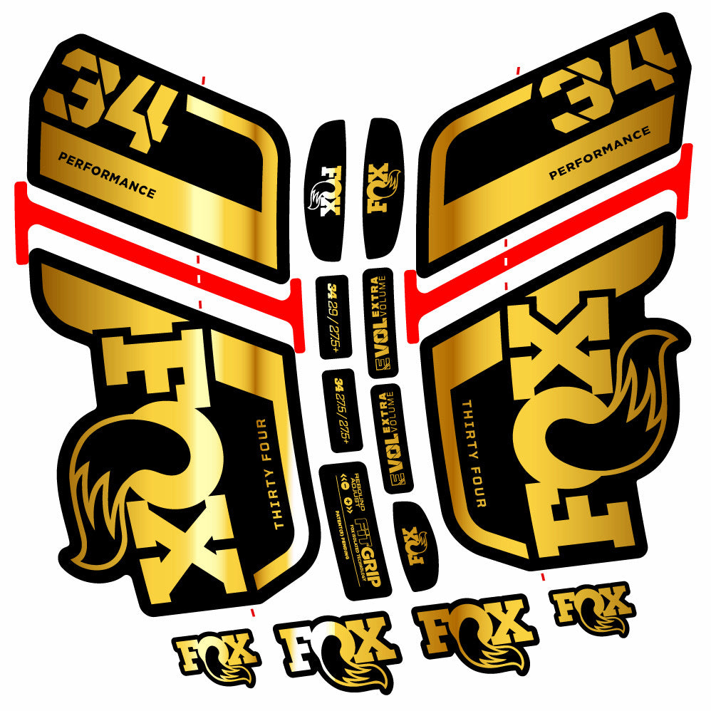Decal Fox 34 Performance 2021, Fork 29, bike sticker vinyl