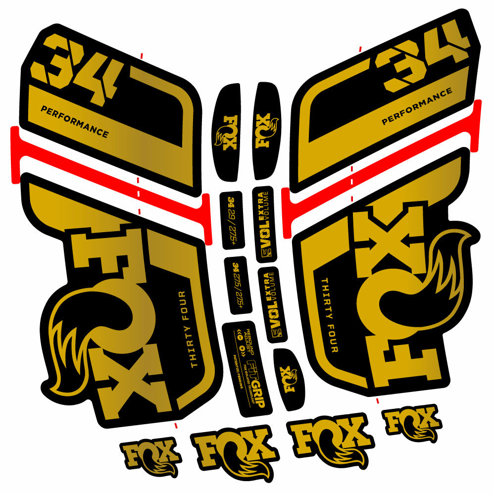 Decal Fox 34 Performance 2021, Fork 29, bike sticker vinyl