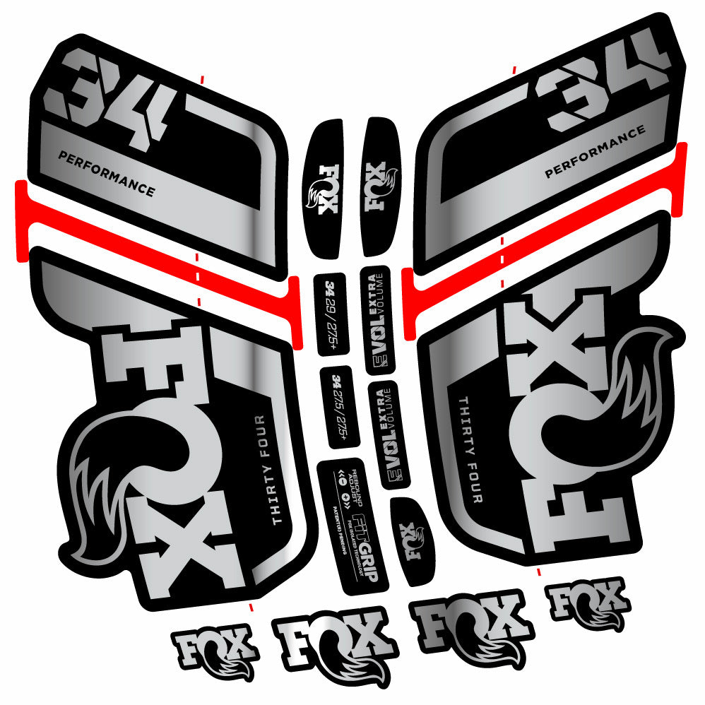 Decal Fox 34 Performance 2021, Fork 29, bike sticker vinyl