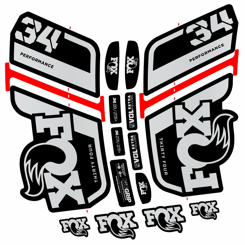 Decal Fox 34 Performance 2021, Fork 29, bike sticker vinyl