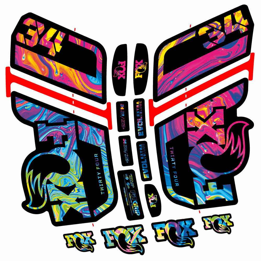 Decal Fox 34 Performance 2021, Fork 29, bike sticker vinyl