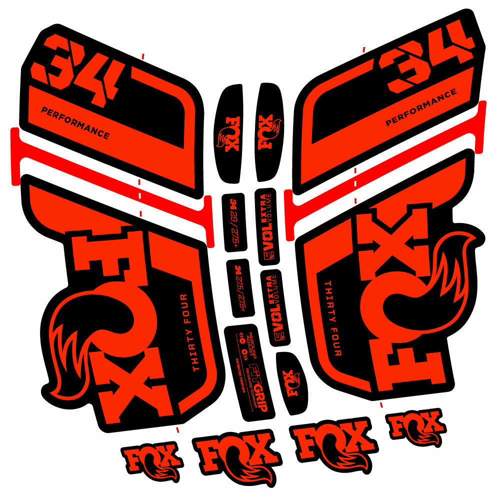 Decal Fox 34 Performance 2021, Fork 29, bike sticker vinyl