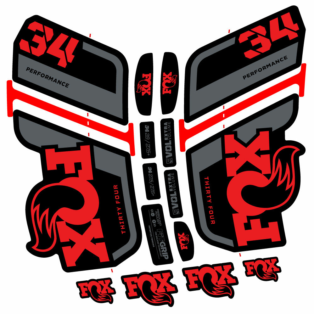 Decal Fox 34 Performance 2021, Fork 29, bike sticker vinyl