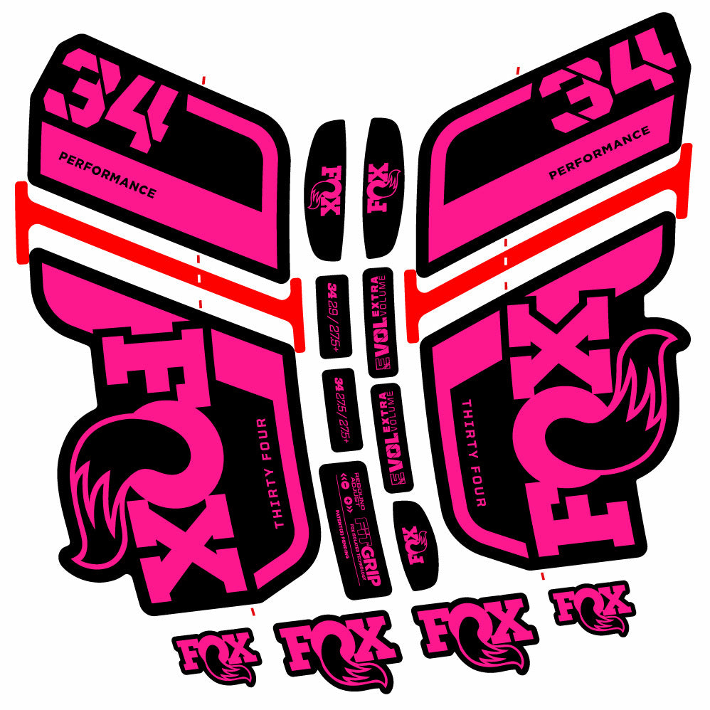 Decal Fox 34 Performance 2021, Fork 29, bike sticker vinyl