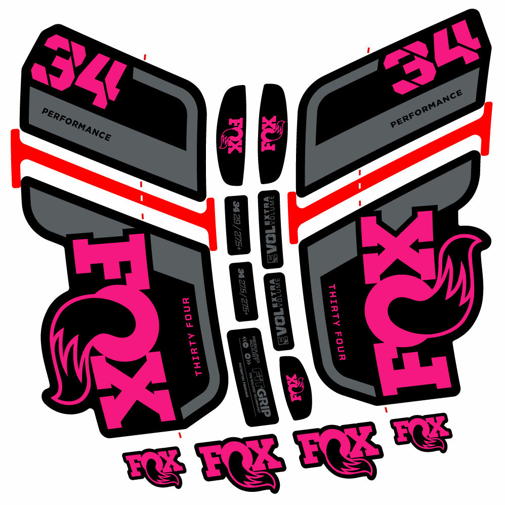 Decal Fox 34 Performance 2021, Fork 29, bike sticker vinyl