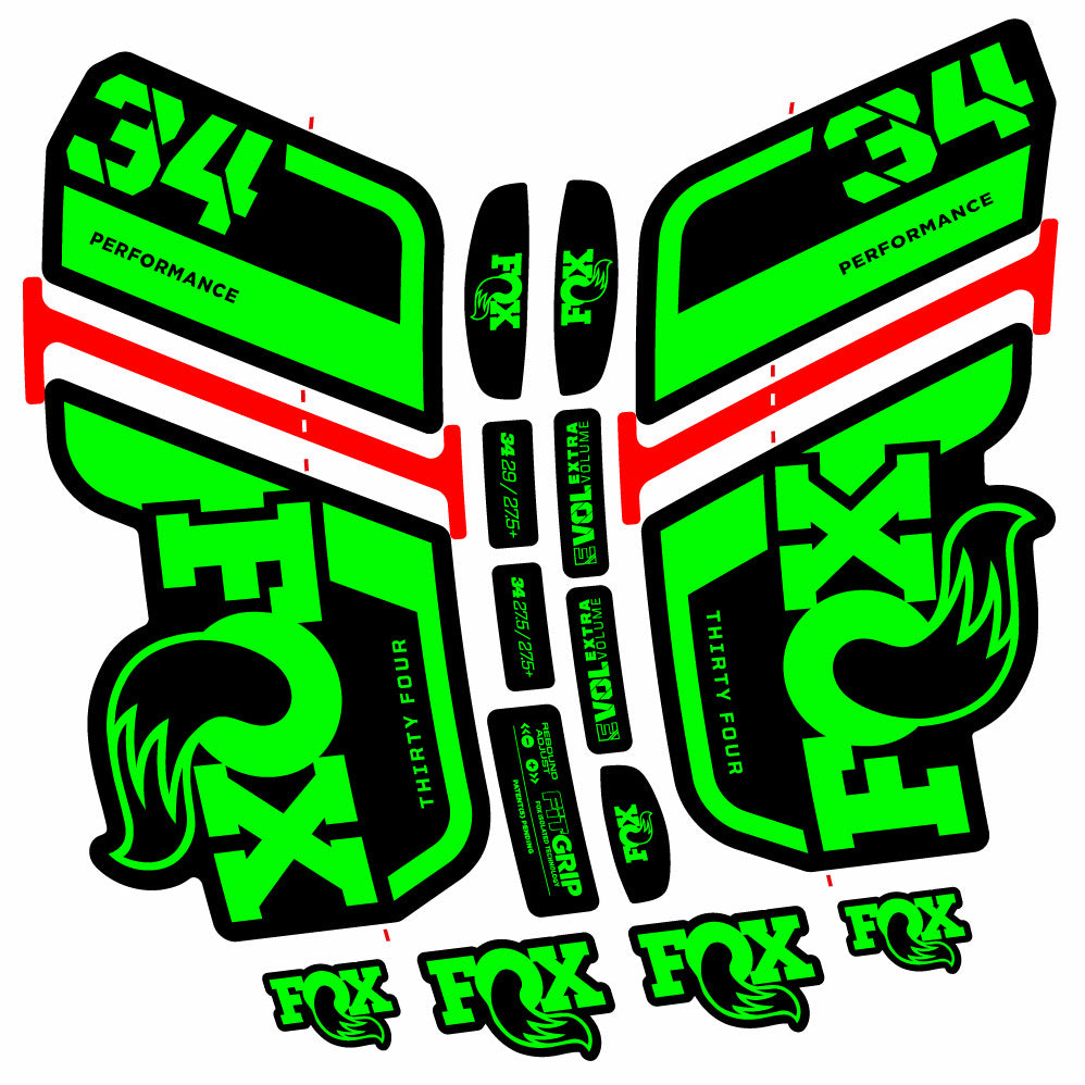 Decal Fox 34 Performance 2021, Fork 29, bike sticker vinyl