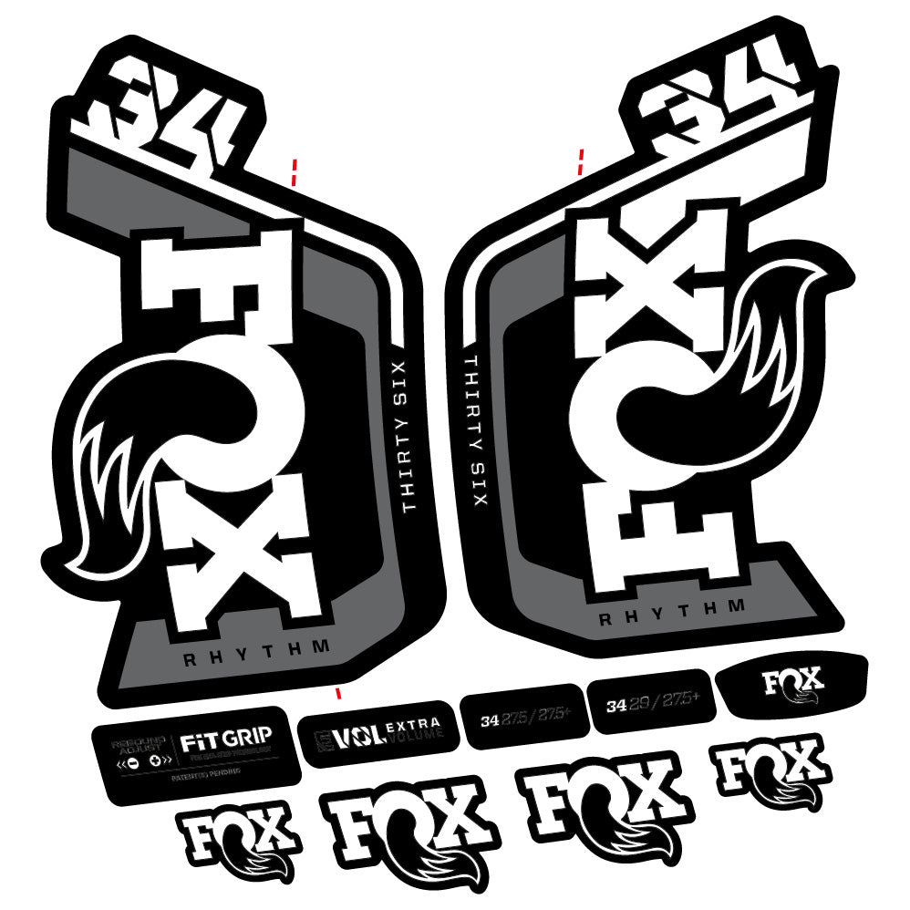 Decal Fox Factory 34 Rhythm 2024, Fork 29, bike sticker vinyl
