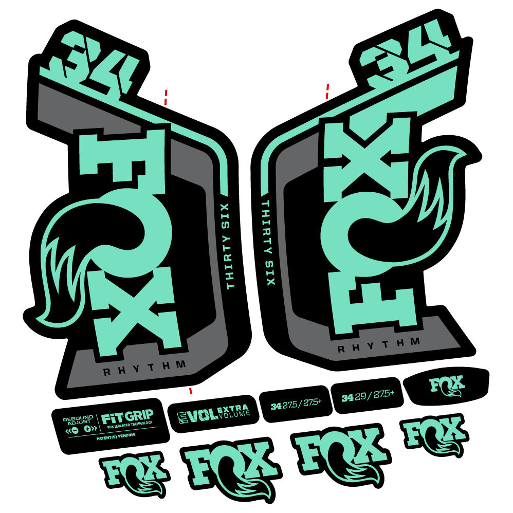 Decal Fox Factory 34 Rhythm 2024, Fork 29, bike sticker vinyl