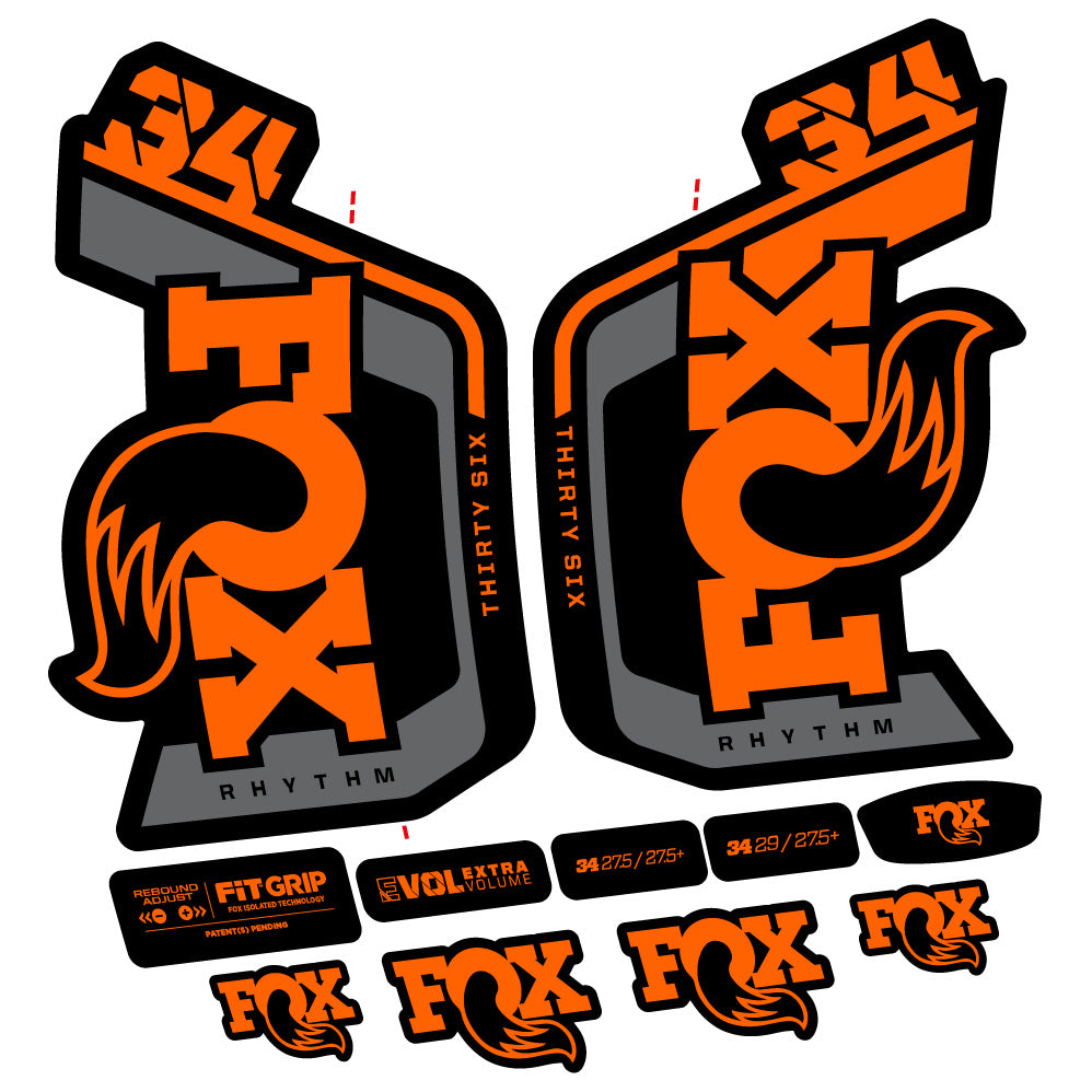 Decal Fox Factory 34 Rhythm 2024, Fork 29, bike sticker vinyl