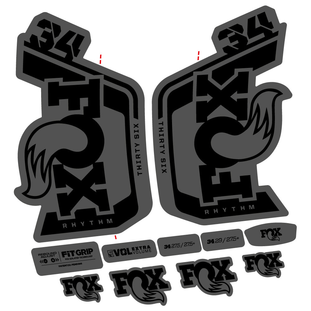 Decal Fox Factory 34 Rhythm 2024, Fork 29, bike sticker vinyl