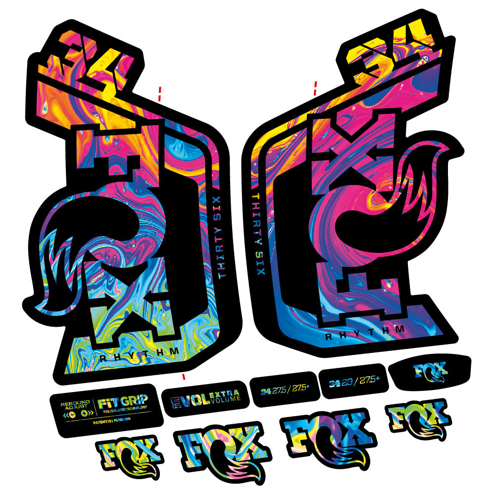 Decal Fox Factory 34 Rhythm 2024, Fork 29, bike sticker vinyl