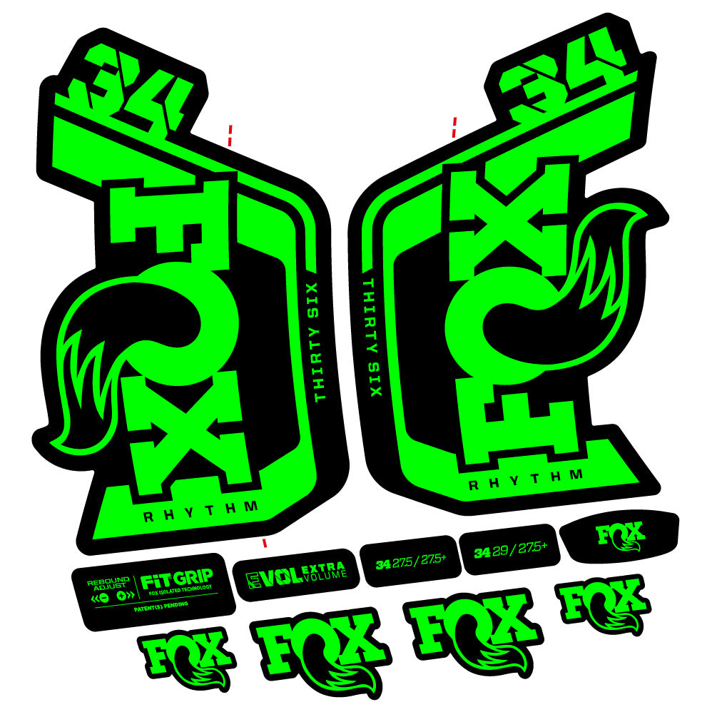 Decal Fox Factory 34 Rhythm 2024, Fork 29, bike sticker vinyl
