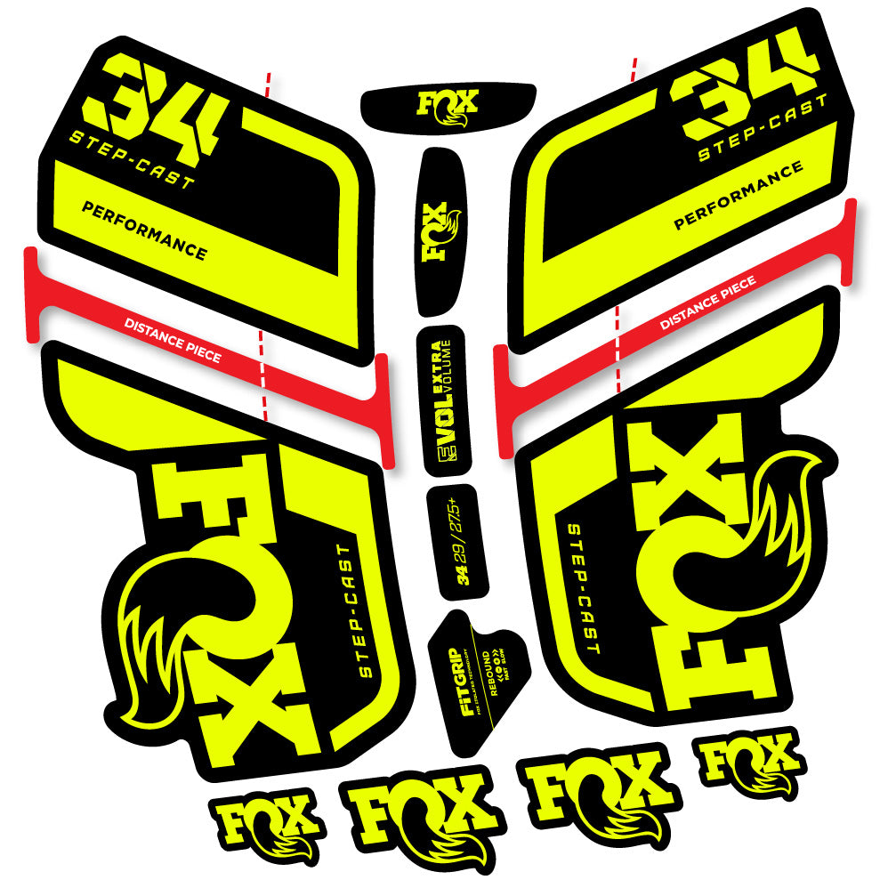 Aufkleber Fox 34 SC Performance 2022, Gabel 29, Fahrradaufkleber Vinyl