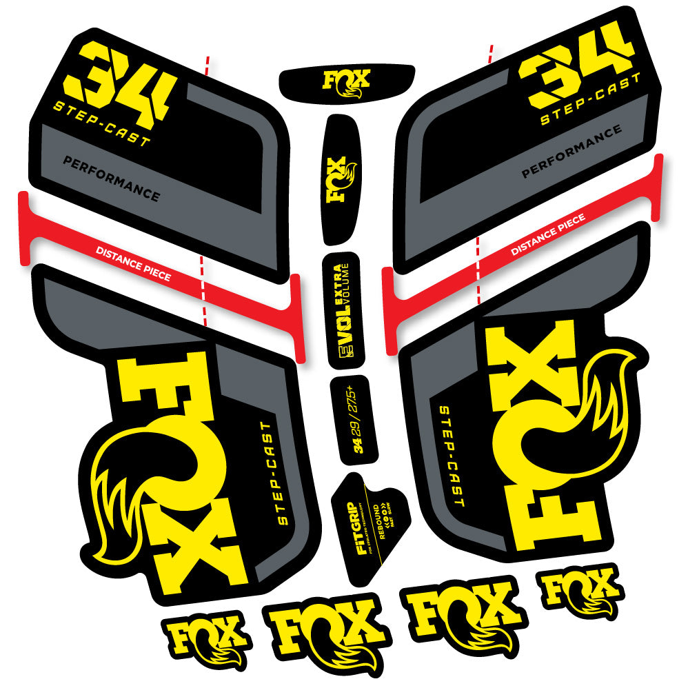 Aufkleber Fox 34 SC Performance 2022, Gabel 29, Fahrradaufkleber Vinyl