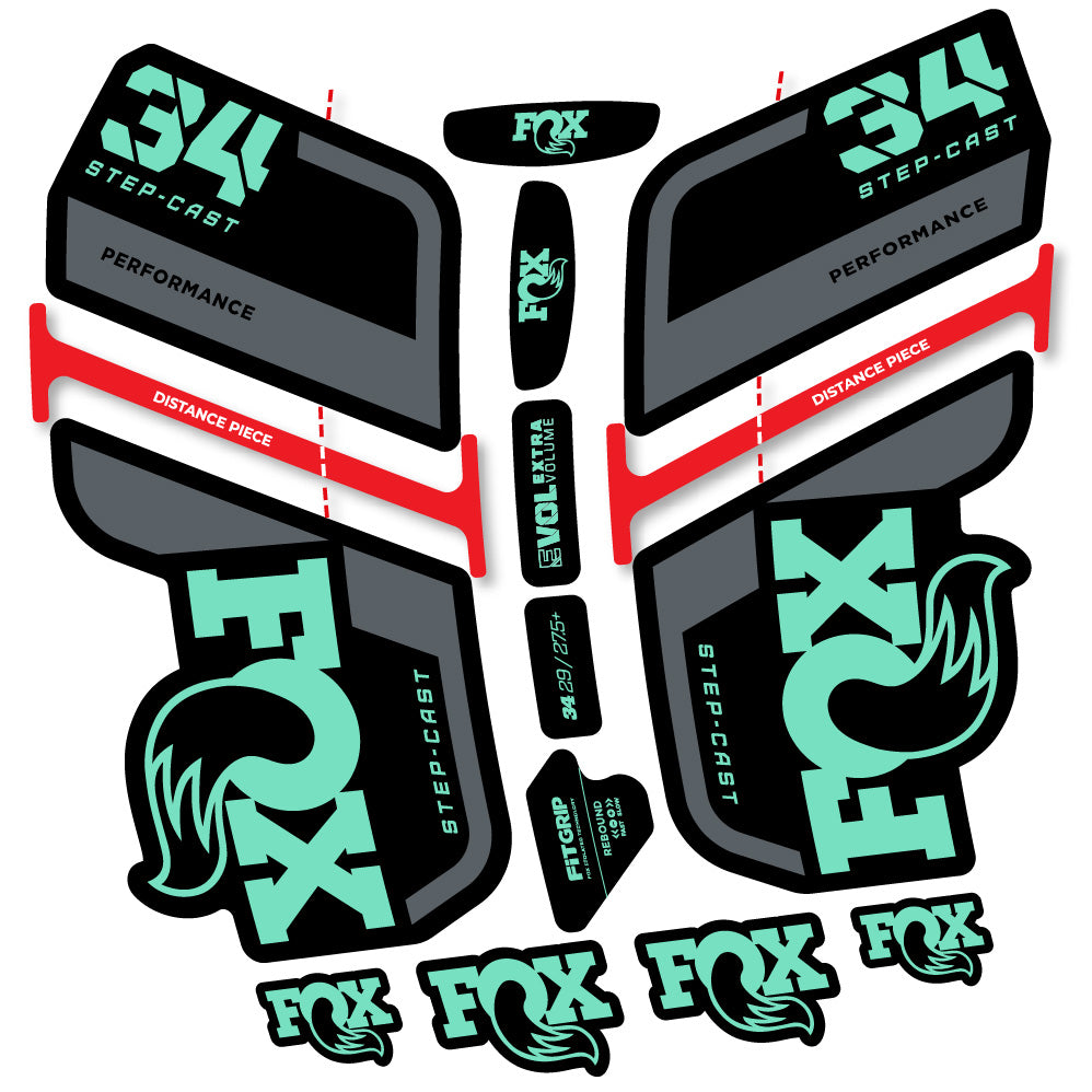 Aufkleber Fox 34 SC Performance 2022, Gabel 29, Fahrradaufkleber Vinyl