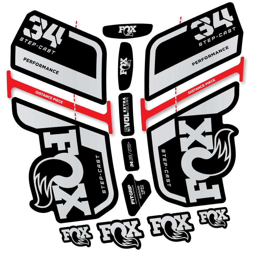 Aufkleber Fox 34 SC Performance 2022, Gabel 29, Fahrradaufkleber Vinyl
